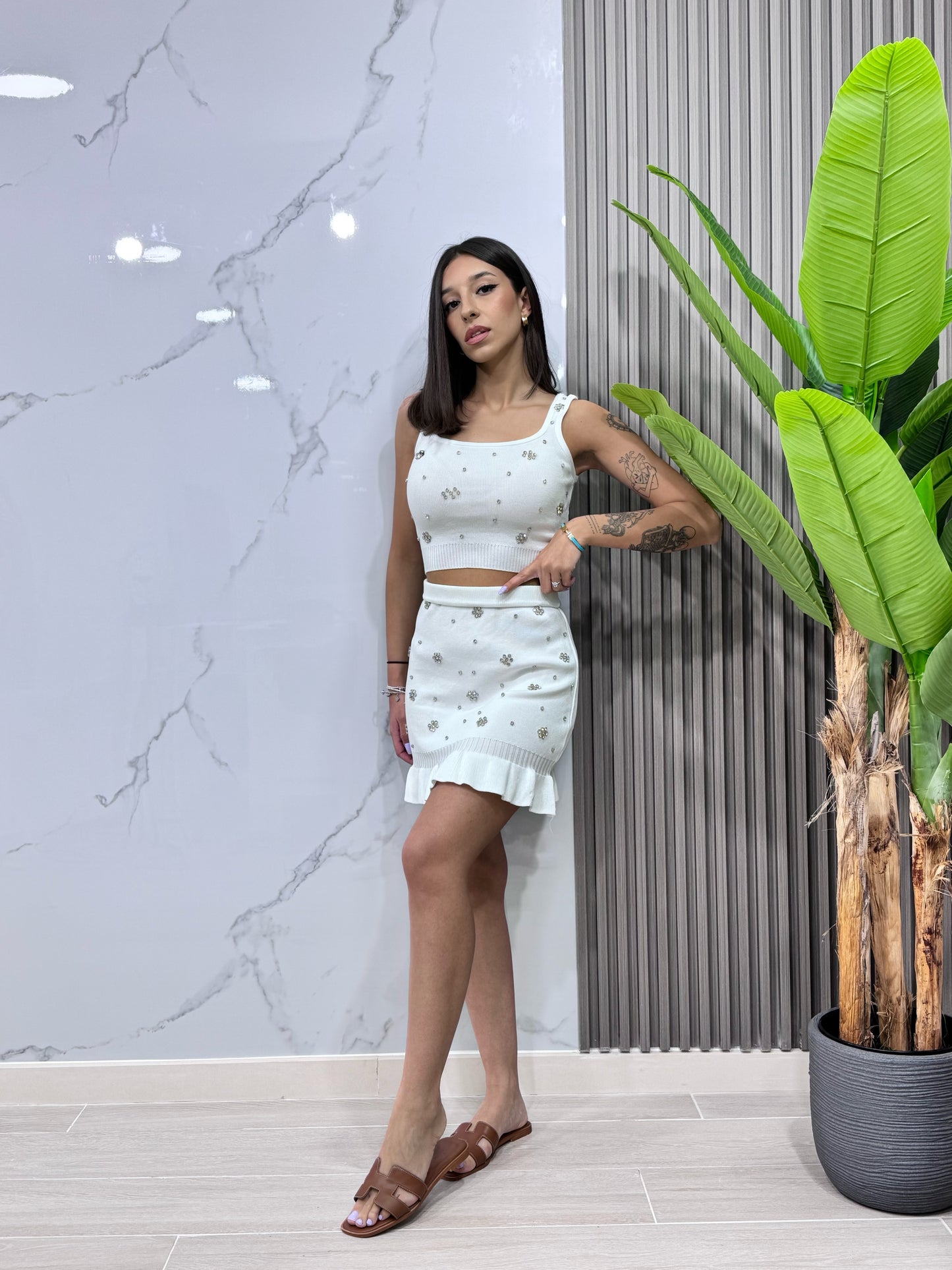 Coord-set Bianco Fiorito