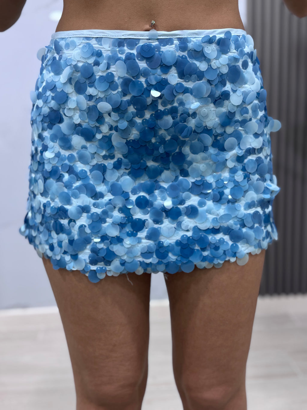 Gonna Paillettes Celeste