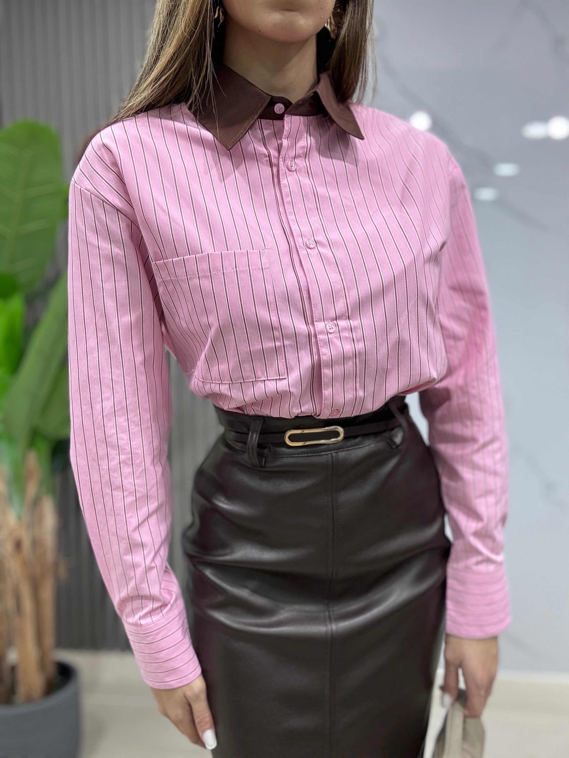 Camicia Gessata Pink
